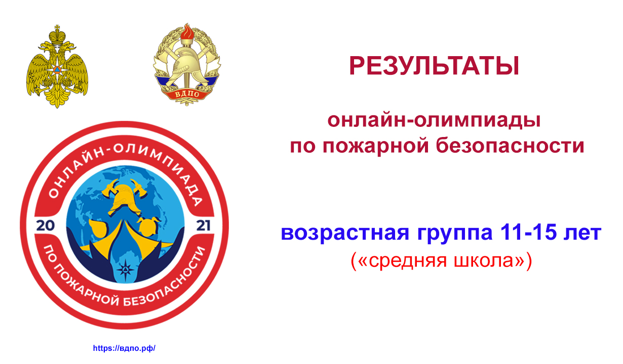 Результаты всероссийской онлайн-олимпиады по пожарной безопасности. Средняя  школа | Новости портала ВДПО.рф